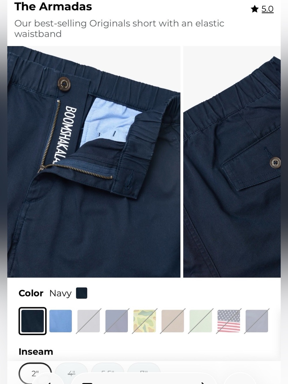 chubbies | 4" Original Stretch Shorts in Navy Blue (Small) - Picture 6 of 13